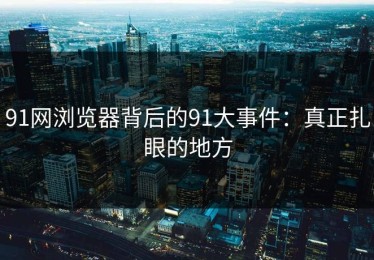 91网浏览器背后的91大事件：真正扎眼的地方