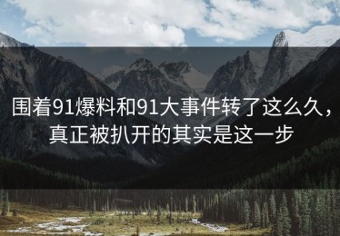 围着91爆料和91大事件转了这么久，真正被扒开的其实是这一步