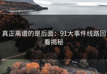 真正离谱的是后面：91大事件线路回看揭秘