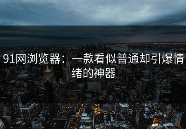 91网浏览器：一款看似普通却引爆情绪的神器