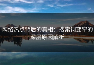 网络热点背后的真相：搜索词变窄的深层原因解析