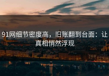 91网细节密度高，旧账翻到台面：让真相悄然浮现