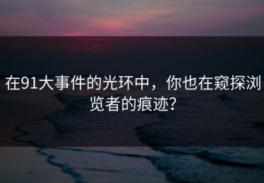 在91大事件的光环中，你也在窥探浏览者的痕迹？