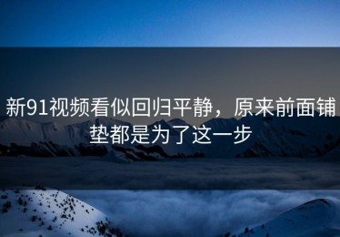 新91视频看似回归平静，原来前面铺垫都是为了这一步