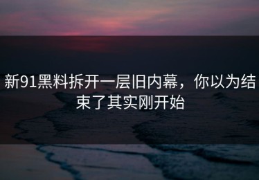 新91黑料拆开一层旧内幕，你以为结束了其实刚开始
