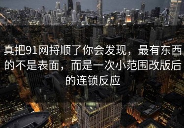 真把91网捋顺了你会发现，最有东西的不是表面，而是一次小范围改版后的连锁反应