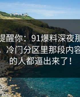 别说没提醒你：91爆料深夜那波讨论太顶了，冷门分区里那段内容把沉默的人都逼出来了！