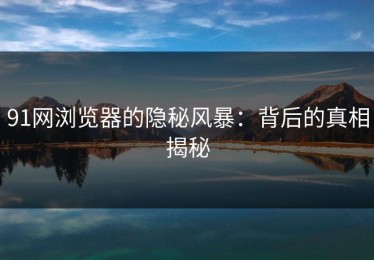 91网浏览器的隐秘风暴：背后的真相揭秘
