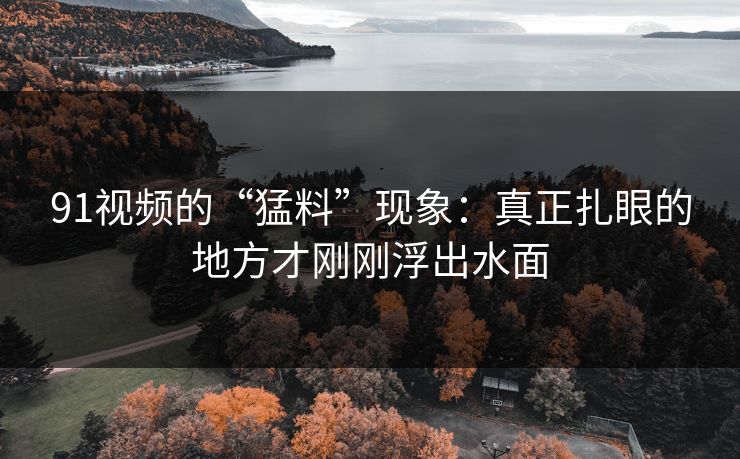 91视频的“猛料”现象:真正扎眼的地方才刚刚浮出水面 91视频的“猛料”现象:真正扎眼的地方才刚刚浮出水面