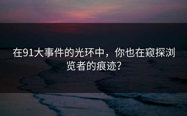 在91大事件的光环中，你也在窥探浏览者的痕迹？