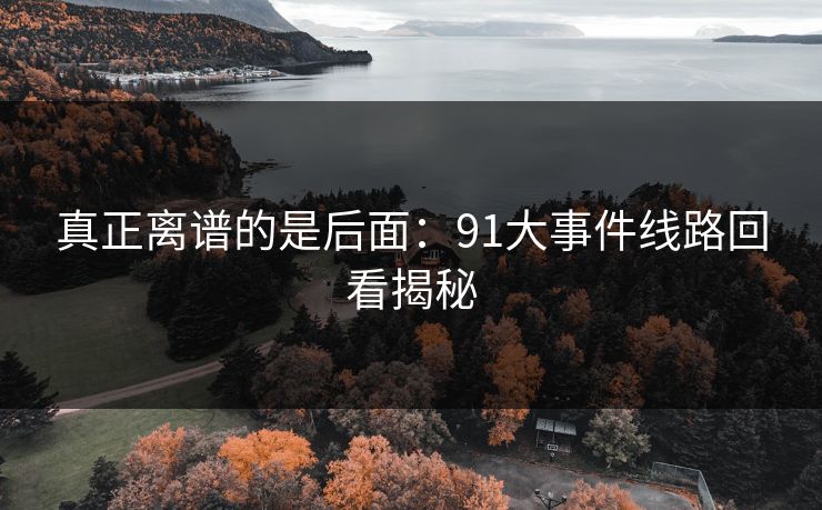 真正离谱的是后面：91大事件线路回看揭秘