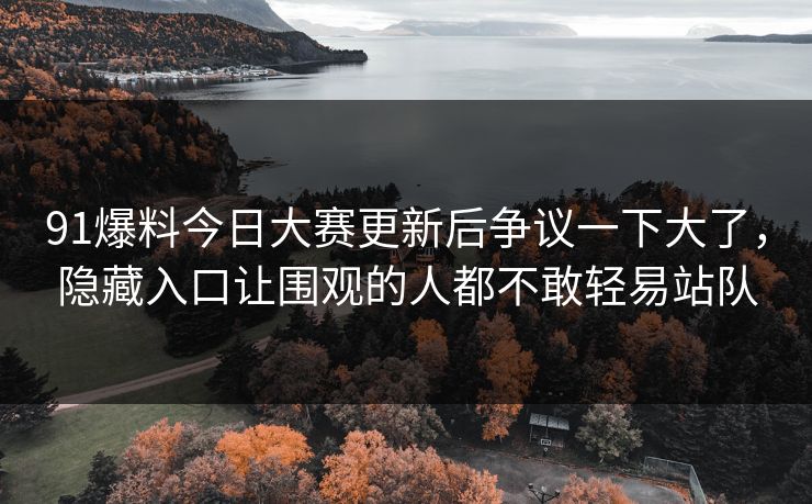 91爆料今日大赛更新后争议一下大了，隐藏入口让围观的人都不敢轻易站队