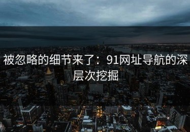 被忽略的细节来了：91网址导航的深层次挖掘