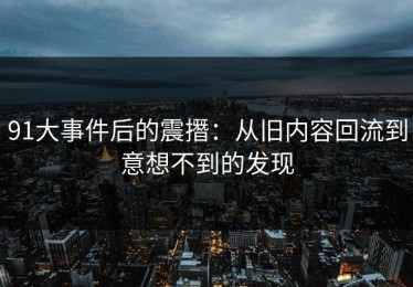 91大事件后的震撍：从旧内容回流到意想不到的发现