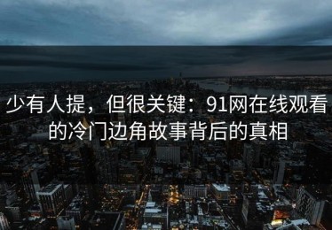 少有人提，但很关键：91网在线观看的冷门边角故事背后的真相