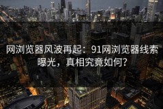 网浏览器风波再起：91网浏览器线索曝光，真相究竟如何？