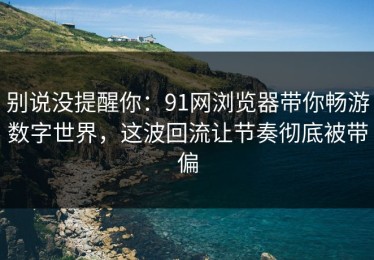 别说没提醒你：91网浏览器带你畅游数字世界，这波回流让节奏彻底被带偏