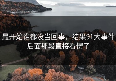 最开始谁都没当回事，结果91大事件后面那段直接看愣了
