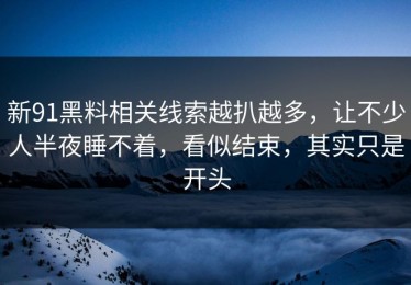 新91黑料相关线索越扒越多，让不少人半夜睡不着，看似结束，其实只是开头