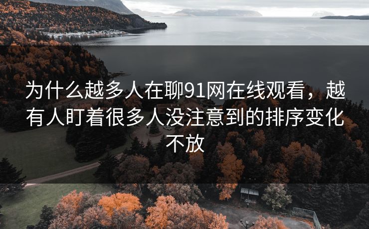 为什么越多人在聊91网在线观看，越有人盯着很多人没注意到的排序变化不放
