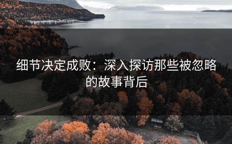 细节决定成败:深入探访那些被忽略的故事背后 细节决定成败:深入探访那些被忽略的故事背后