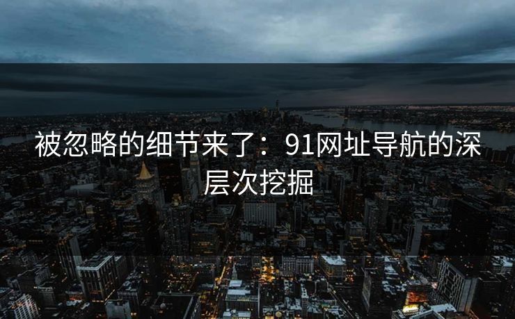 被忽略的细节来了：91网址导航的深层次挖掘